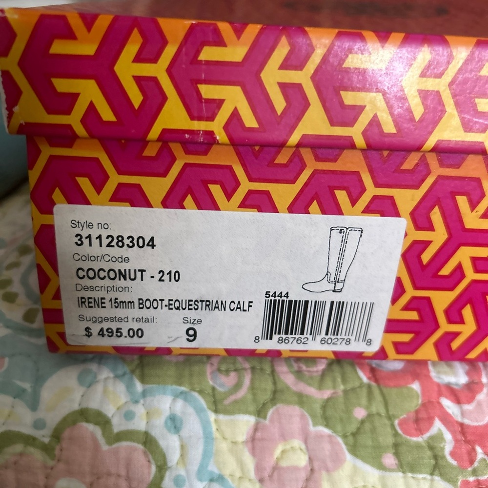 Tory Burch Brown (Coconut) Leather Riding Boots. Size 9. In box ! - Picture 8 of 9